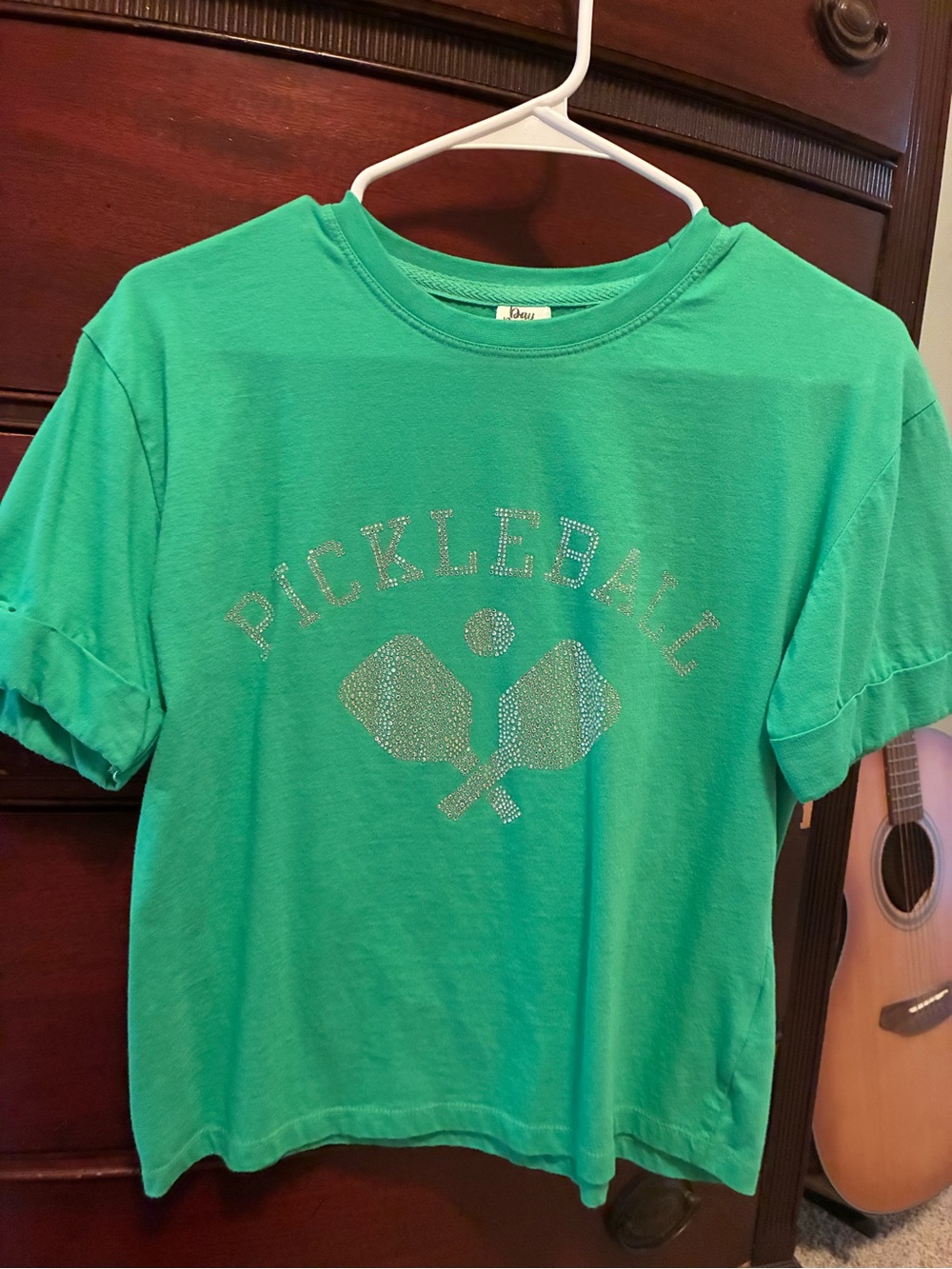 Sparkle Pickleball Short Sleeve Tee in Bright Green